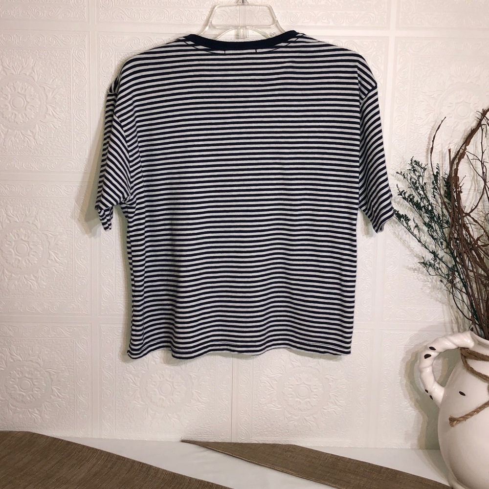 Brandy Melville Striped Cropped T-Shirt Top - Picture 2 of 5